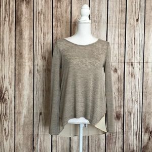 Ya Los Angeles Zip Sweater w/Sheer Peekaboo Back M